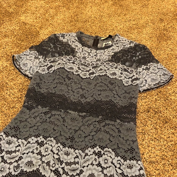 🎀SOLD🎀Sandro Rebecca Blue Stripe Lace Dress - Picture 5 of 7